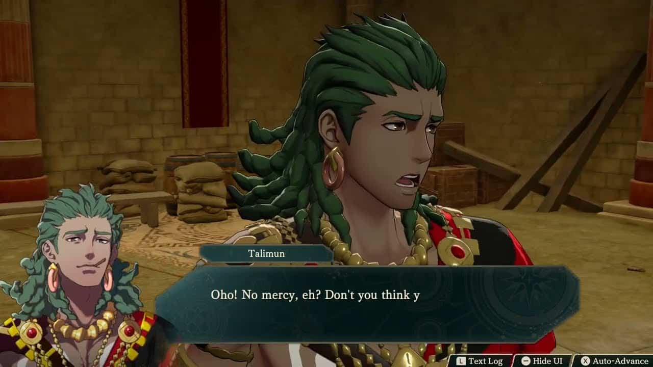 Fire Emblem: Fortune’s Weave – 1 Cai’s Path Ch 7: Qualifier: Leda and Talimun Post Fight Cutscene