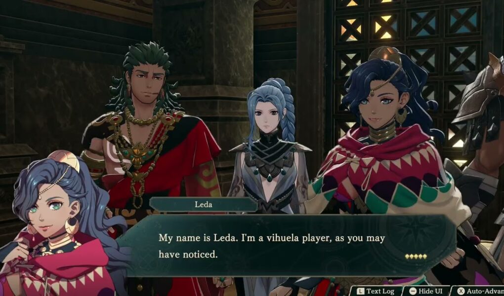 Fire Emblem: Fortune’s Weave – 1 Cai’s Path Ch 7: Cai (Ribeira Winds) Meet Leda and Talimun Cutscene