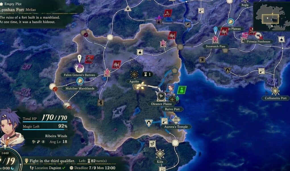 Fire Emblem: Fortune’s Weave – 1 Cai’s Path Ch 7: World Map: Reach Tritopater Corridor Gameplay