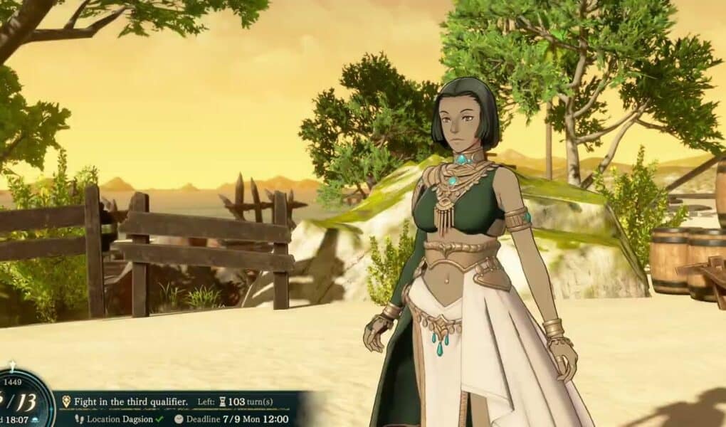 Fire Emblem: Fortune’s Weave – 1 Cai’s Path Ch 7: Explore Fina (Beach Town) Visit Shop Keepers