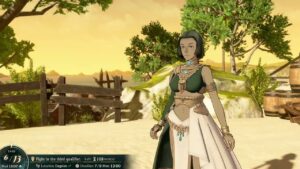 Fire Emblem: Fortune’s Weave – 1 Cai’s Path Ch 7: Explore Fina (Beach Town) Visit Shop Keepers