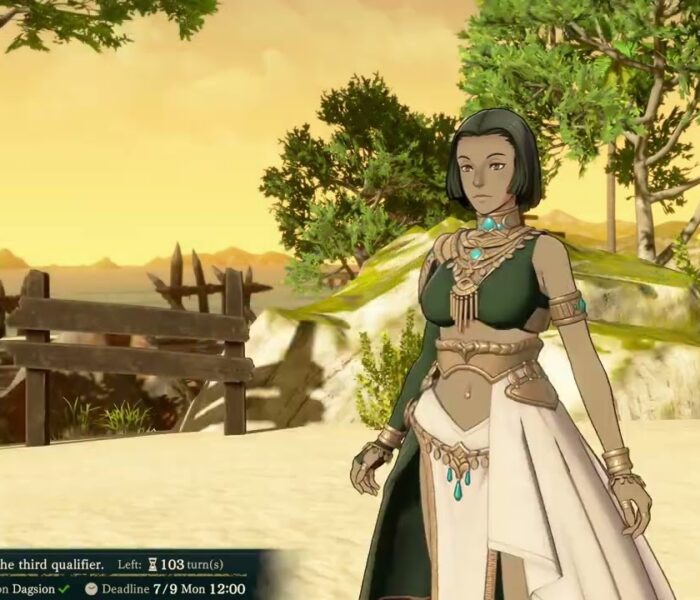 Fire Emblem: Fortune’s Weave – 1 Cai’s Path Ch 7: Explore Fina (Beach Town) Visit Shop Keepers