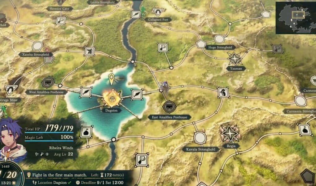 Fire Emblem: Fortune’s Weave – 1 Cai’s Path Ch 8: World Map: Posthouses – Message: Travel To Feronia