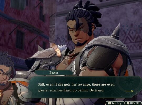 Fire Emblem: Fortune’s Weave – 1 Cai’s Path Ch 8: Talk To Buccar “Bertrand Killed Leda’s Father”