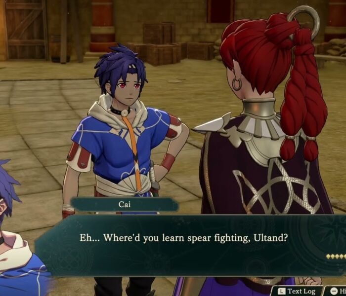 Fire Emblem: Fortune’s Weave – 1 Cai’s Path Ch 8: Support Conversation: Cai & Ultand Spear Training
