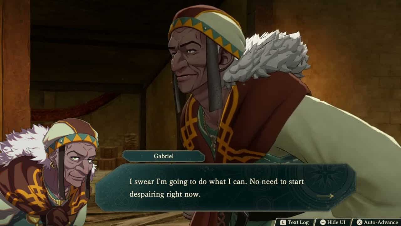 Fire Emblem: Fortune’s Weave – 1 Cai’s Path Ch 8: Gabriel Tells Cai About Caster’s Illness Cutscene