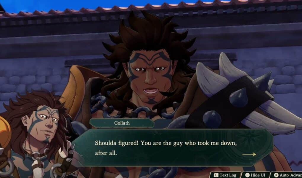 Fire Emblem: Fortune’s Weave – 1 Cai’s Path Ch 8: Support Conversation: Cai and Goliath Gameplay
