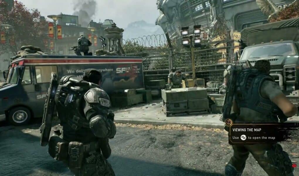 Gears of War: E Day – Act 2 Chapter 2: Speak to Captain Grey: Pick Up and View The Map – Tai Orders