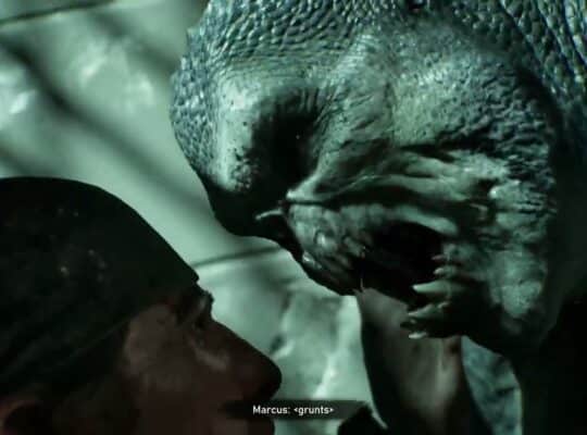 Gears of War: E Day – Act 1 Chapter 2 Kaluna Police HQ: Find The Armory: Marcus Fights Locust Drone