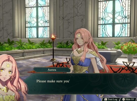 Fire Emblem: Fortune’s Weave – 1 Cai’s Path Ch 9: Talk To Aurora: Begin Free, Time Thermae Facility