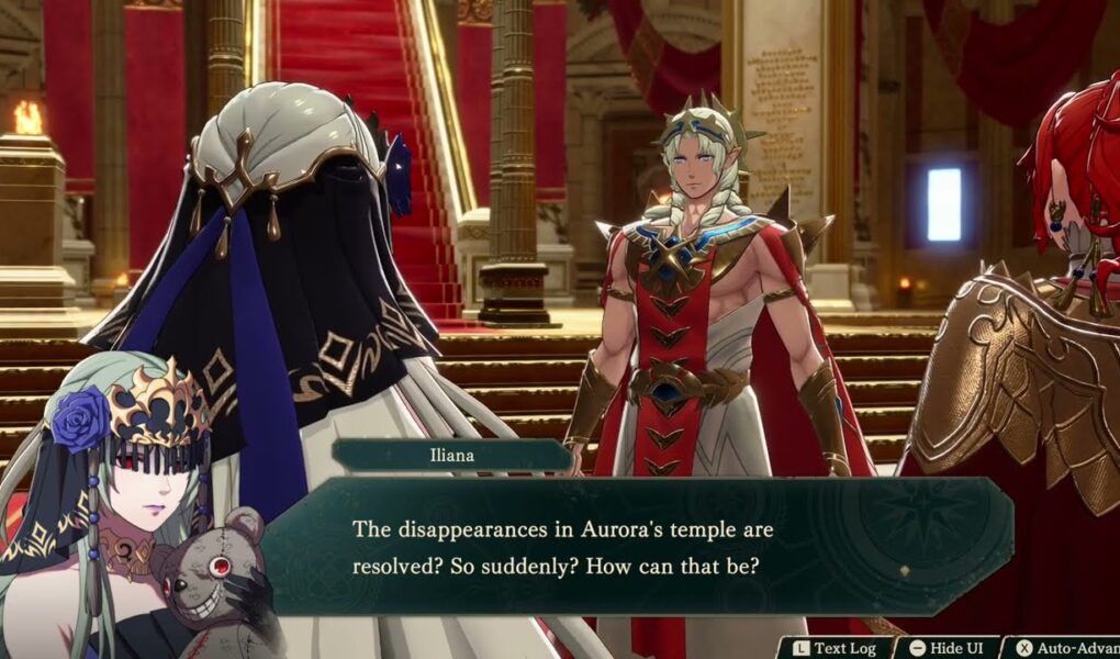 Fire Emblem: Fortune’s Weave – 1 Cai’s Path Ch 9: Lord Solel Talks with Iliana About Aurora Cutscene