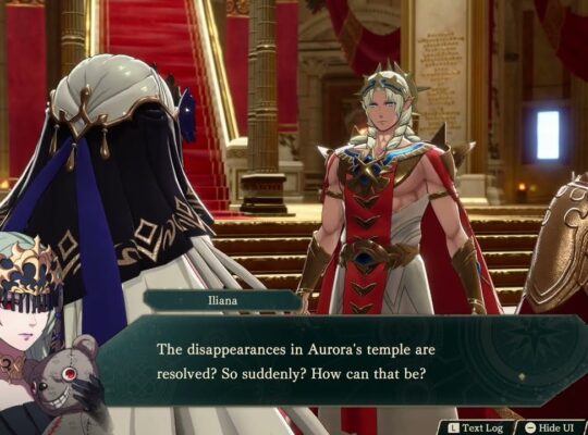 Fire Emblem: Fortune’s Weave – 1 Cai’s Path Ch 9: Lord Solel Talks with Iliana About Aurora Cutscene