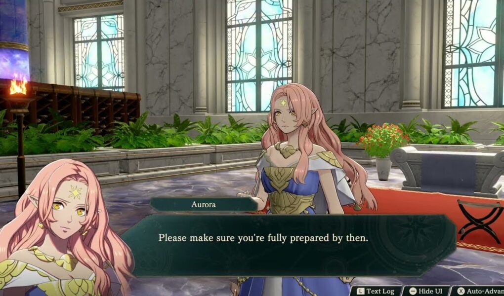 Fire Emblem: Fortune’s Weave – 1 Cai’s Path Ch 9: Listen To Aurora’s Report | Gives Cai Star Spear