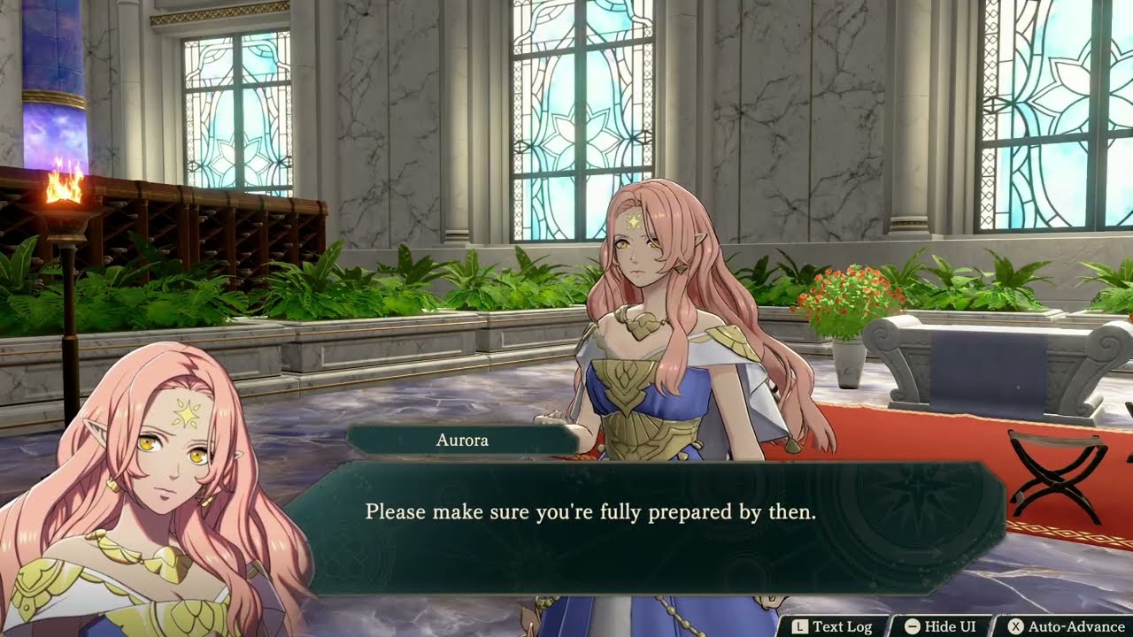Fire Emblem: Fortune’s Weave – 1 Cai’s Path Ch 9: Listen To Aurora’s Report | Gives Cai Star Spear