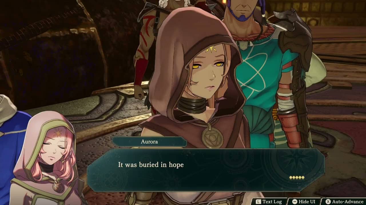 Fire Emblem: Fortune’s Weave – 1 Cai’s Path Ch 11: Aurora Explains Dagda’s Cauldron To Everyone