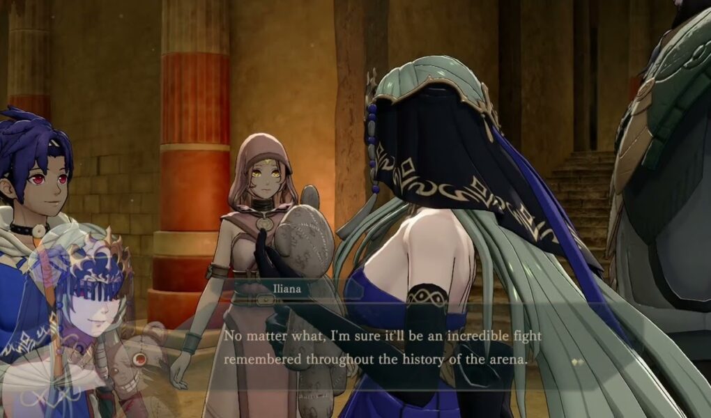 Fire Emblem: Fortune’s Weave – 1 Cai’s Path Ch 11: Iliana Talks To Aurora Unknowingly Cutscene