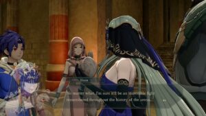Fire Emblem: Fortune’s Weave – 1 Cai’s Path Ch 11: Iliana Talks To Aurora Unknowingly Cutscene