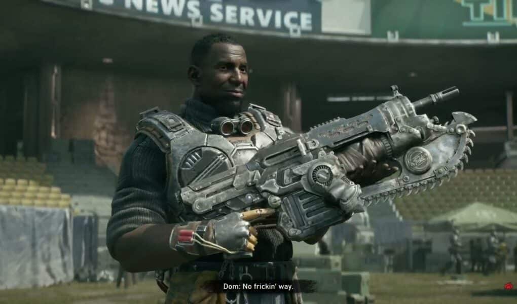 Gears of War: E Day – Act 2 Chapter 2: Hank “Russ” Rustin Creates Prototype Chainsaw Lancer Cutscene