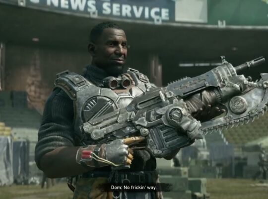 Gears of War: E Day – Act 2 Chapter 2: Hank “Russ” Rustin Creates Prototype Chainsaw Lancer Cutscene