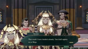 Fire Emblem: Fortune’s Weave – 1 Theodora’s Path Ch 4: Heroic Games Start Cutscene: Theodora Choices