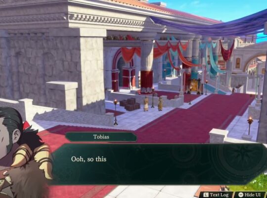 Fire Emblem: Fortune’s Weave – 1 Theodora’s Path Ch 3: Head To Aurora’s Temple: Temple Row Cutscene
