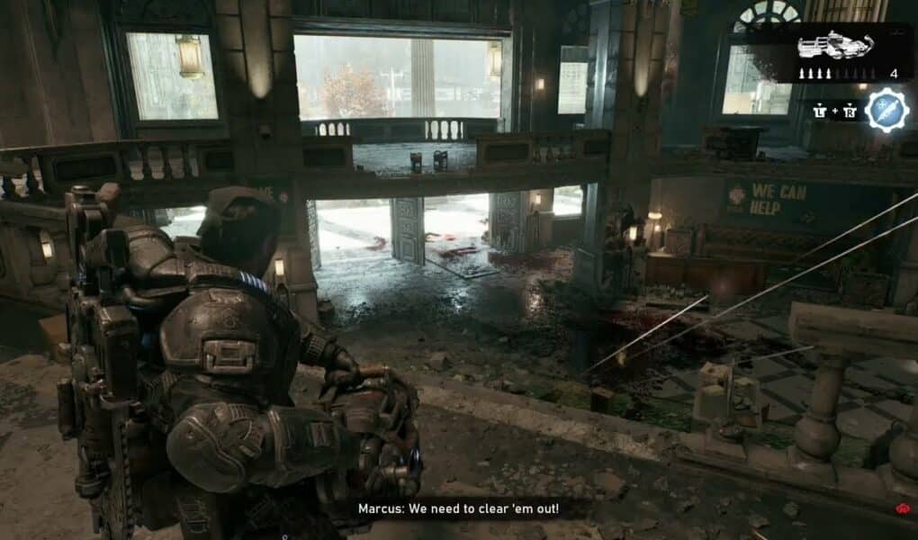 Gears of War: E Day – Act 2 Chapter 2: Defend Bank of Tyrus: Tickers, Drones, Wretches Gameplay