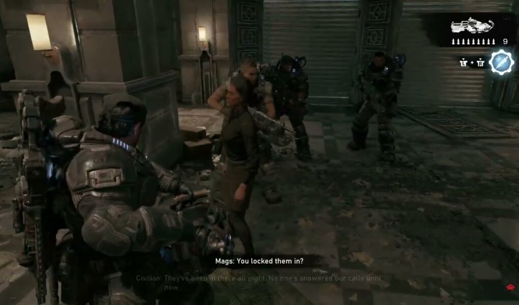 Gears of War: E Day – Act 2 Chapter 2: Enter Bank of Tyrus: Talk To Employee – Follow Bank Manager