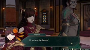 Fire Emblem: Fortune’s Weave – 1 Theodora Path Ch 6: Talk to Hong Hua | Bahr Vahn Transformation