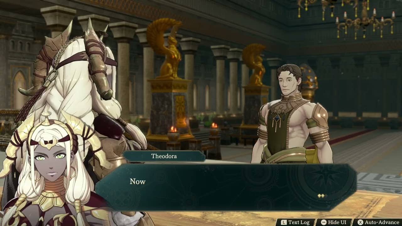 Fire Emblem: Fortune’s Weave – 1 Theodora Path Ch 12: Talk To Kumos | Hold War Council Cutscene