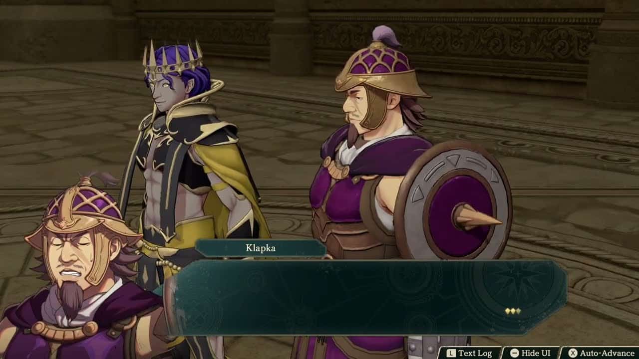 Fire Emblem: Fortune’s Weave – 1 Theodora Path Ch 12: Prince Dyan Meets with Klapka Cutscene