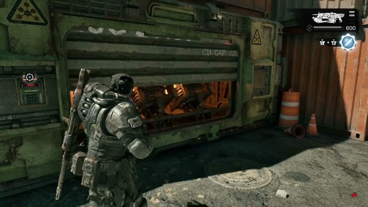 Gears of War: E Day – Act 2 Chapter 2: Reinforced Container – Input Code, Destroy Imulsion Stockpile