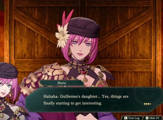 Fire Emblem: Fortune’s Weave – 1 Leda Path Ch 1: Maria Watches Leda “Guillermo’s Daughter” Cutscene