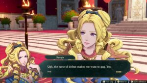 Fire Emblem: Fortune’s Weave – 1 Leda Path Ch 3: Olympia Lost (Comfort Her) Cutscene