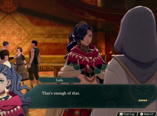 Fire Emblem: Fortune’s Weave – 1 Leda Path Ch 4: Head To The Tavern: Leda Meets Aswan Cutscene