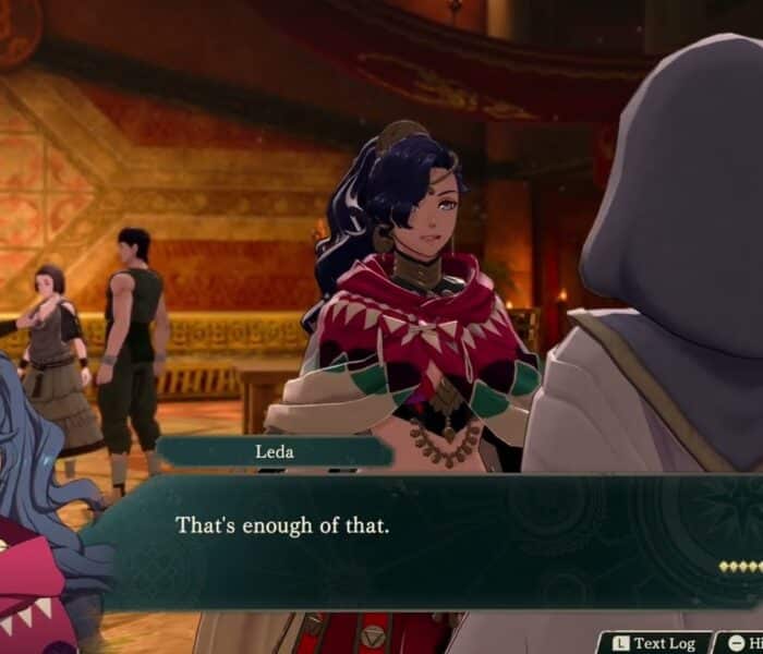 Fire Emblem: Fortune’s Weave – 1 Leda Path Ch 4: Head To The Tavern: Leda Meets Aswan Cutscene