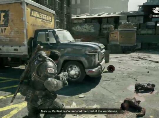 Gears of War: E Day – Act 2 Chapter 2: Amberstone Storage Company Shootout – Elite Drones Intro
