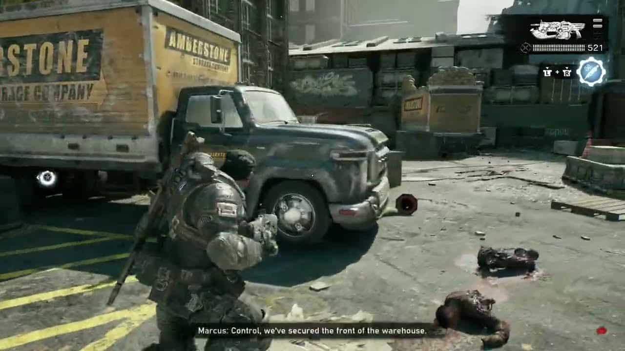 Gears of War: E Day – Act 2 Chapter 2: Amberstone Storage Company Shootout – Elite Drones Intro