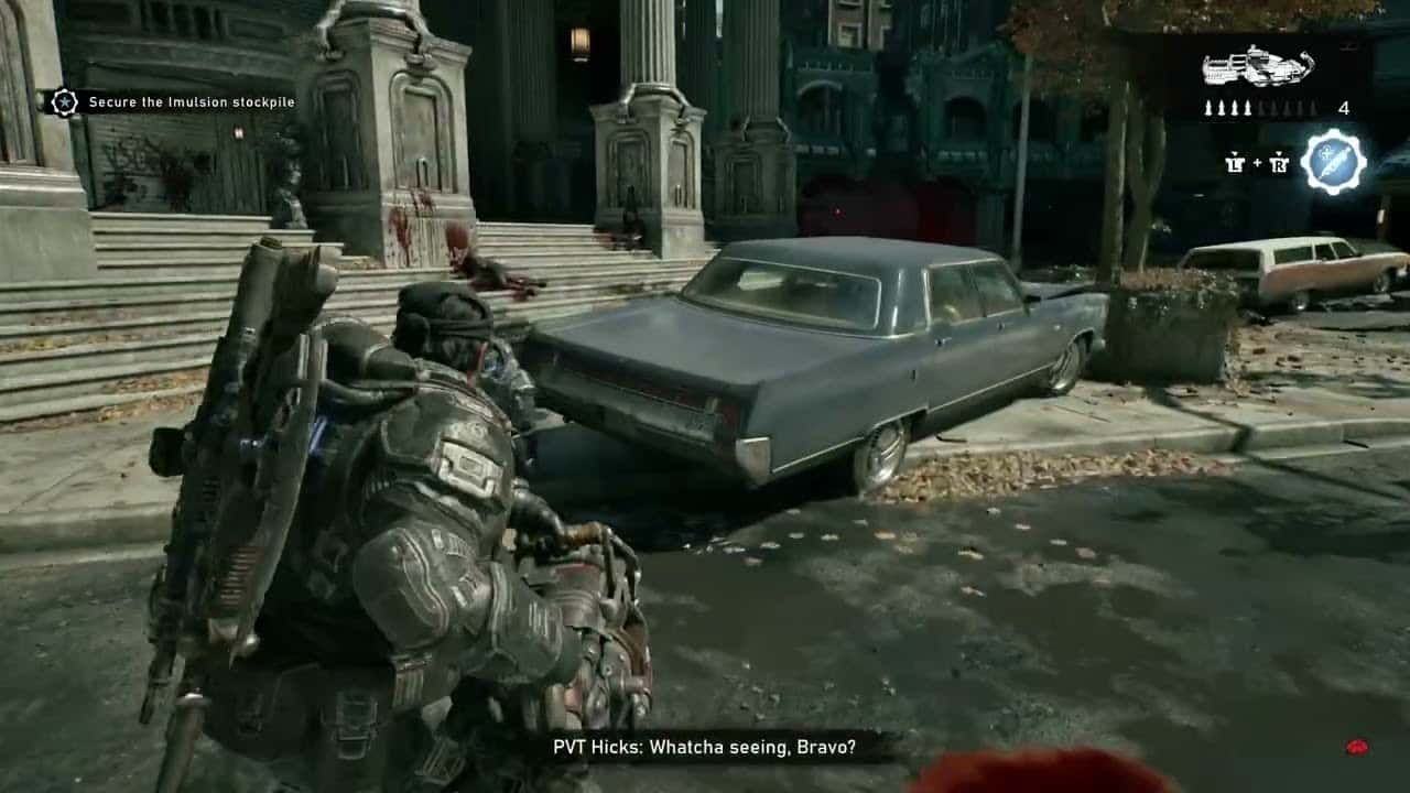 Gears of War: E Day – Act 2 Chapter 2: Grind Coffee COG Tag Location – Kalona Theater Banter