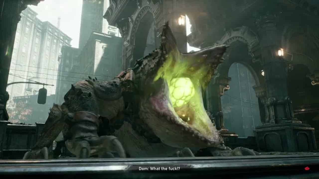 Gears of War: E Day – Act 2 Chapter 2: Inspect The Bodies: Bile Frog Introduction Cutscene