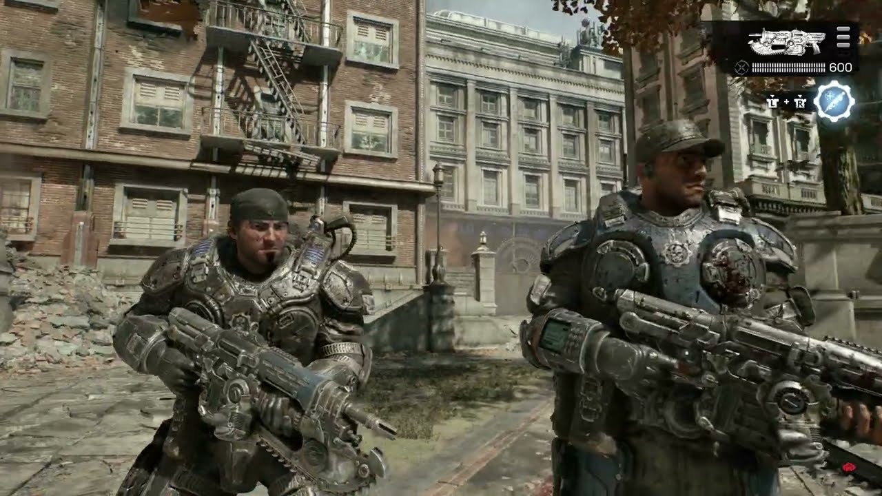 Gears of War: E Day – Act 2 Chapter 2: Find Whiskey Squad: Investigate Area – Reach The Fountain